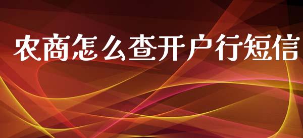 农商怎么查开户行短信_https://m.kuaijiepai.net_股票交易_第1张