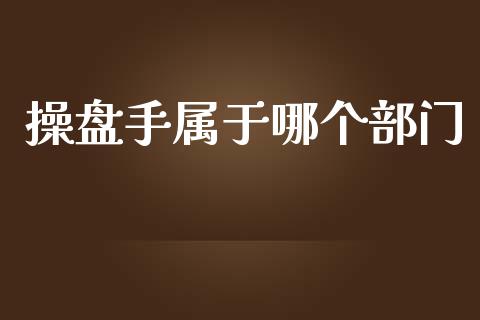 操盘手属于哪个部门_https://m.kuaijiepai.net_资产证券化_第1张