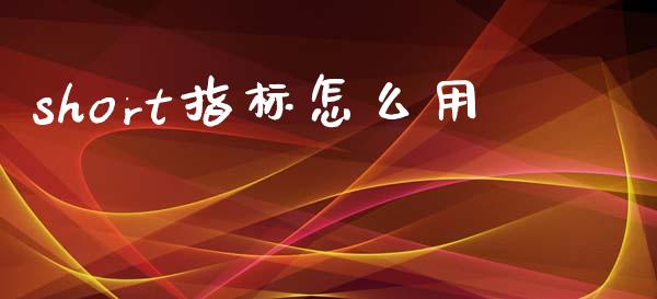 short指标怎么用_https://m.kuaijiepai.net_债券投资_第1张
