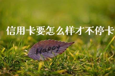 信用卡要怎么样才不停卡_https://m.kuaijiepai.net_股票交易_第1张
