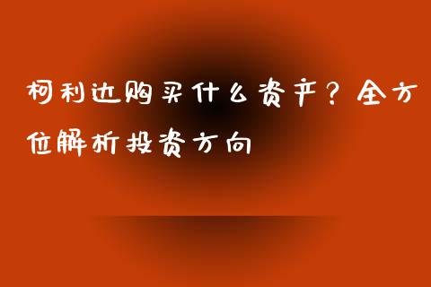 柯利达购买什么资产？全方位解析投资方向_https://m.kuaijiepai.net_资产证券化_第1张
