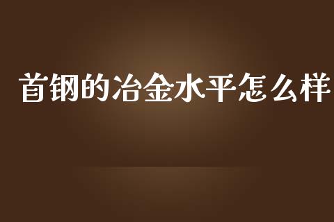 首钢的冶金水平怎么样_https://m.kuaijiepai.net_货币基金_第1张