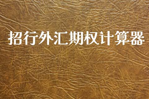 招行外汇期权计算器_https://m.kuaijiepai.net_股票交易_第1张