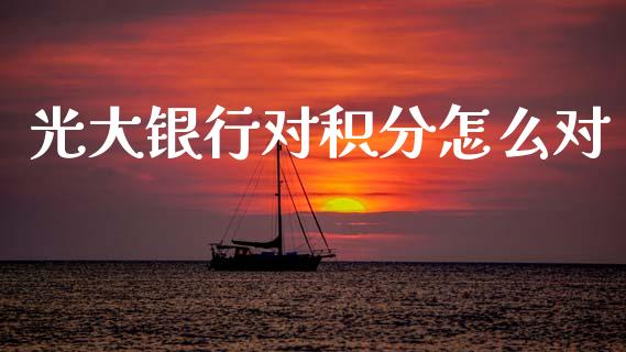 光大银行对积分怎么对_https://m.kuaijiepai.net_股票交易_第1张
