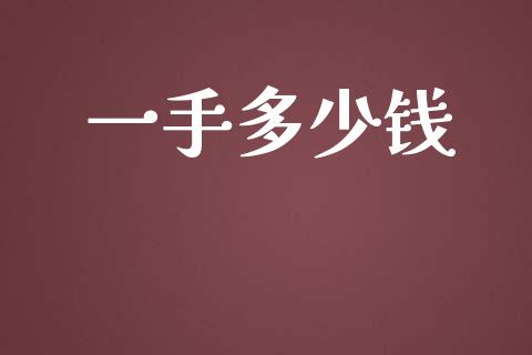 一手多少钱_https://m.kuaijiepai.net_货币基金_第1张