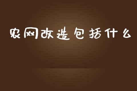 农网改造包括什么_https://m.kuaijiepai.net_货币基金_第1张