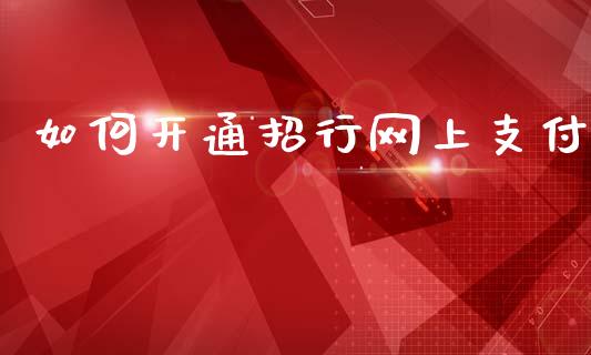 如何开通招行网上支付_https://m.kuaijiepai.net_货币基金_第1张