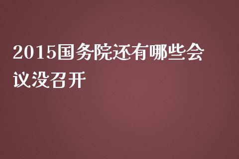 2015国务院还有哪些会议没召开_https://m.kuaijiepai.net_股票交易_第1张