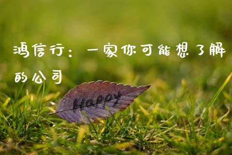 鸿信行：一家你可能想了解的公司_https://m.kuaijiepai.net_资产证券化_第1张