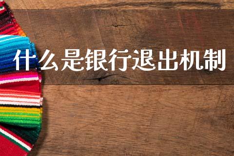 什么是银行退出机制_https://m.kuaijiepai.net_货币基金_第1张
