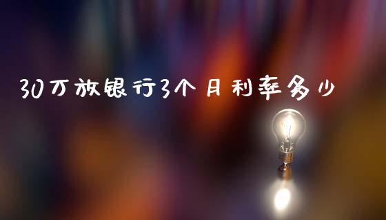 30万放银行3个月利率多少_https://m.kuaijiepai.net_股票交易_第1张