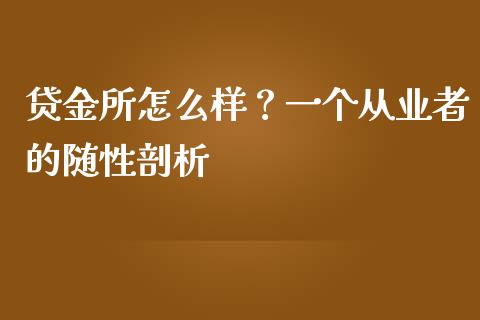 贷金所怎么样？一个从业者的随性剖析_https://m.kuaijiepai.net_债券投资_第1张