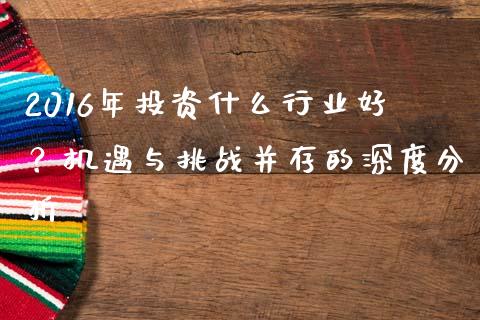 2016年投资什么行业好？机遇与挑战并存的深度分析_https://m.kuaijiepai.net_股票交易_第1张