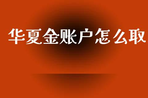 华夏金账户怎么取_https://m.kuaijiepai.net_股票交易_第1张