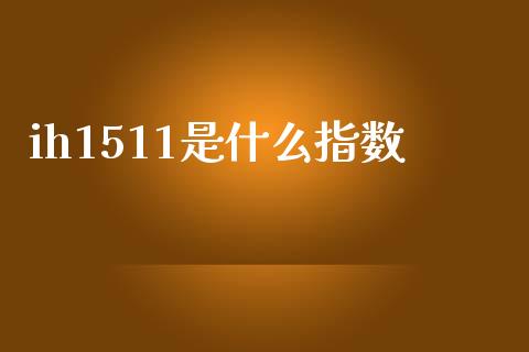 ih1511是什么指数_https://m.kuaijiepai.net_资产证券化_第1张