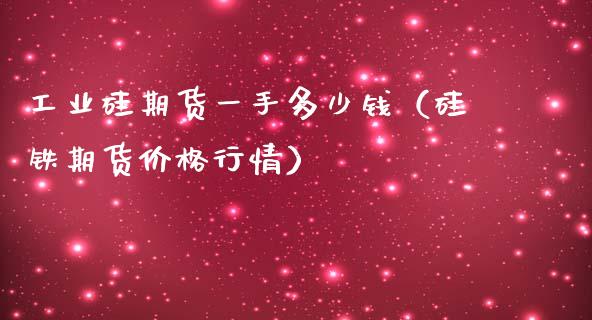 工业硅期货一手多少钱（硅铁期货价格行情）_https://m.kuaijiepai.net_资产证券化_第1张
