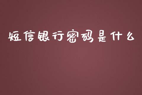短信银行密码是什么_https://m.kuaijiepai.net_股票交易_第1张