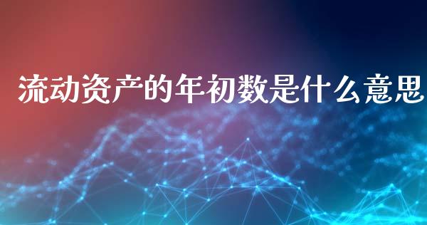 流动资产的年初数是什么意思_https://m.kuaijiepai.net_股票交易_第1张