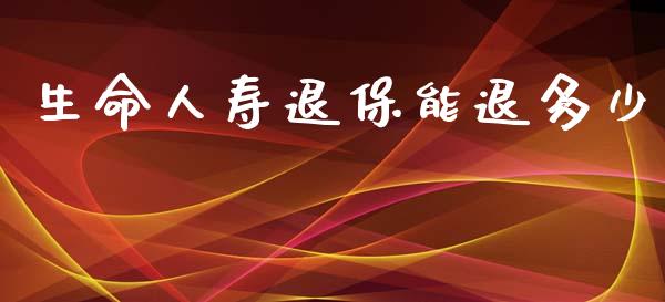 生命人寿退保能退多少_https://m.kuaijiepai.net_货币基金_第1张