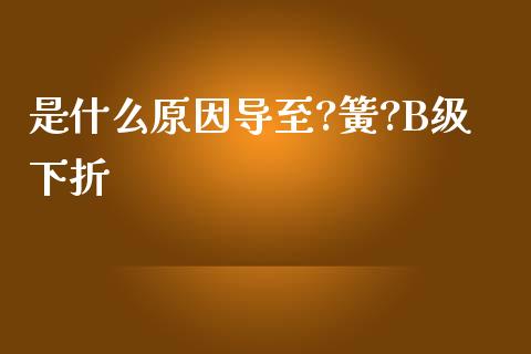 是什么原因导至?簧?B级下折_https://m.kuaijiepai.net_货币基金_第1张