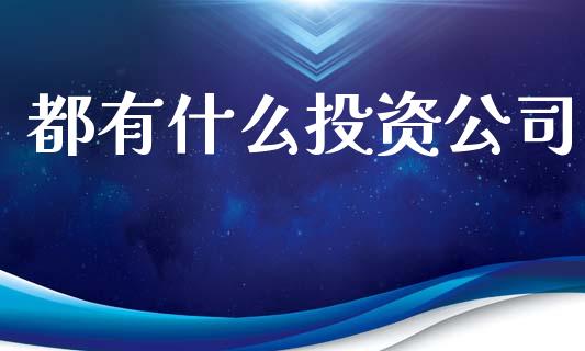 都有什么投资公司_https://m.kuaijiepai.net_货币基金_第1张