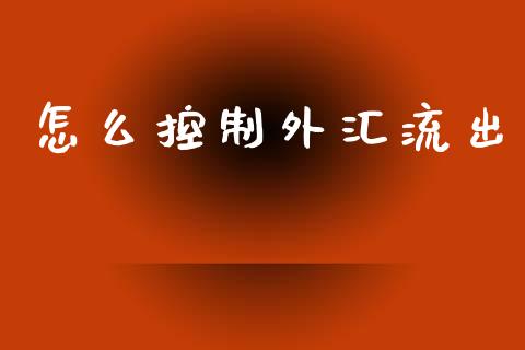 怎么控制外汇流出_https://m.kuaijiepai.net_资产证券化_第1张