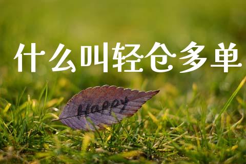 什么叫轻仓多单_https://m.kuaijiepai.net_货币基金_第1张