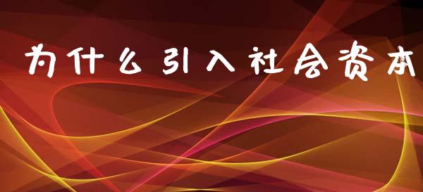 为什么引入社会资本_https://m.kuaijiepai.net_股票交易_第1张