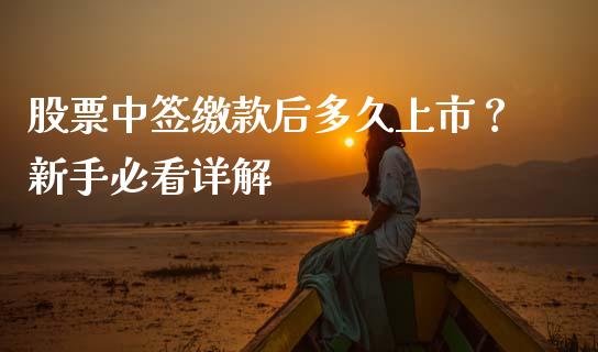 股票中签缴款后多久上市?新手必看详解_资产证券化_第1张_货币基金_债券投资_股票交易_资产证券化 股票中签缴款后多久上市?新手必看详解_https://m.kuaijiepai.net_资产证券化_第1张