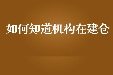 如何知道机构在建仓_https://m.kuaijiepai.net_货币基金_第1张