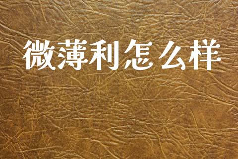 微薄利怎么样_https://m.kuaijiepai.net_股票交易_第1张