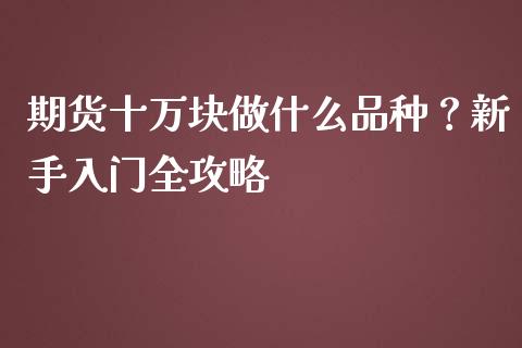 期货十万块做什么品种？新手入门全攻略_https://m.kuaijiepai.net_货币基金_第1张