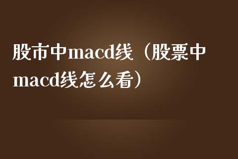 股市中macd线（股票中macd线怎么看）_https://m.kuaijiepai.net_债券投资_第1张