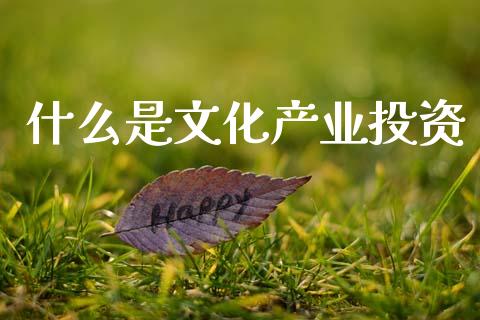 什么是文化产业投资_https://m.kuaijiepai.net_债券投资_第1张
