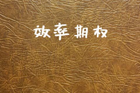 效率期权_https://m.kuaijiepai.net_债券投资_第1张