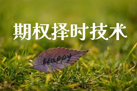 期权择时技术_https://m.kuaijiepai.net_货币基金_第1张