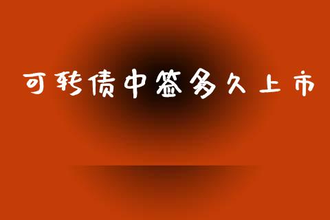 可转债中签多久上市_https://m.kuaijiepai.net_债券投资_第1张