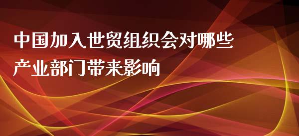 中国加入世贸组织会对哪些产业部门带来影响_https://m.kuaijiepai.net_资产证券化_第1张