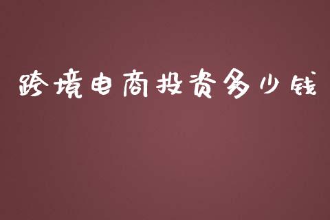 跨境电商投资多少钱_https://m.kuaijiepai.net_资产证券化_第1张