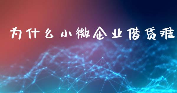 为什么小微企业借贷难_https://m.kuaijiepai.net_货币基金_第1张