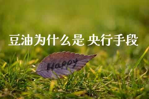 豆油为什么是 央行手段_https://m.kuaijiepai.net_货币基金_第1张