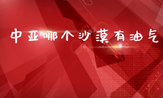 中亚哪个沙漠有油气_https://m.kuaijiepai.net_债券投资_第1张