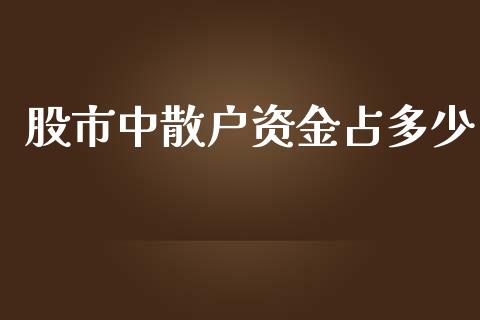 股市中散户资金占多少_https://m.kuaijiepai.net_货币基金_第1张