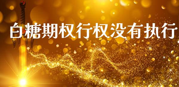 白糖期权行权没有执行_https://m.kuaijiepai.net_货币基金_第1张