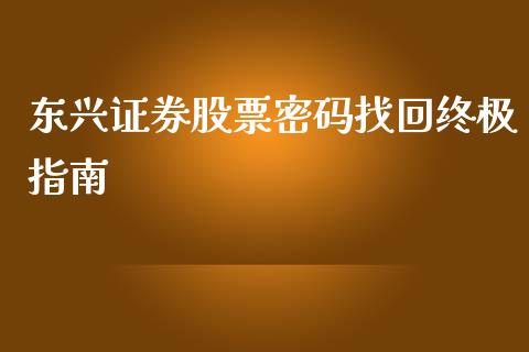 东兴证券股票密码找回终极指南_https://m.kuaijiepai.net_资产证券化_第1张