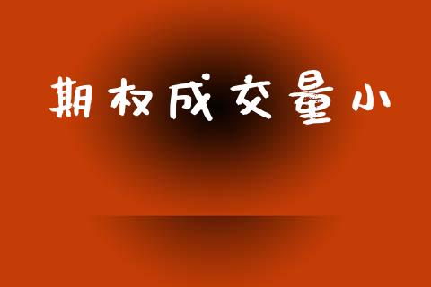 期权成交量小_https://m.kuaijiepai.net_股票交易_第1张