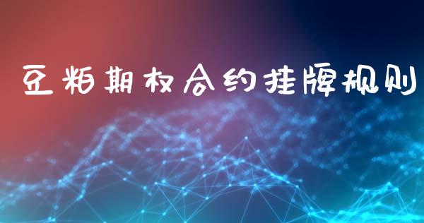 豆粕期权合约挂牌规则_https://m.kuaijiepai.net_债券投资_第1张