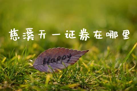 慈溪天一证券在哪里_https://m.kuaijiepai.net_资产证券化_第1张