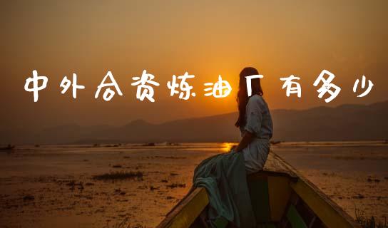 中外合资炼油厂有多少_https://m.kuaijiepai.net_资产证券化_第1张