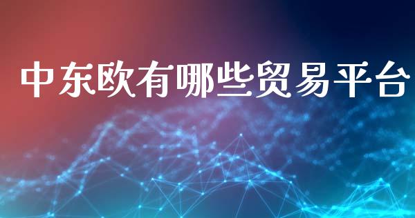 中东欧有哪些贸易平台_https://m.kuaijiepai.net_股票交易_第1张